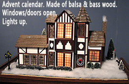 Wooden Advent Calendar House